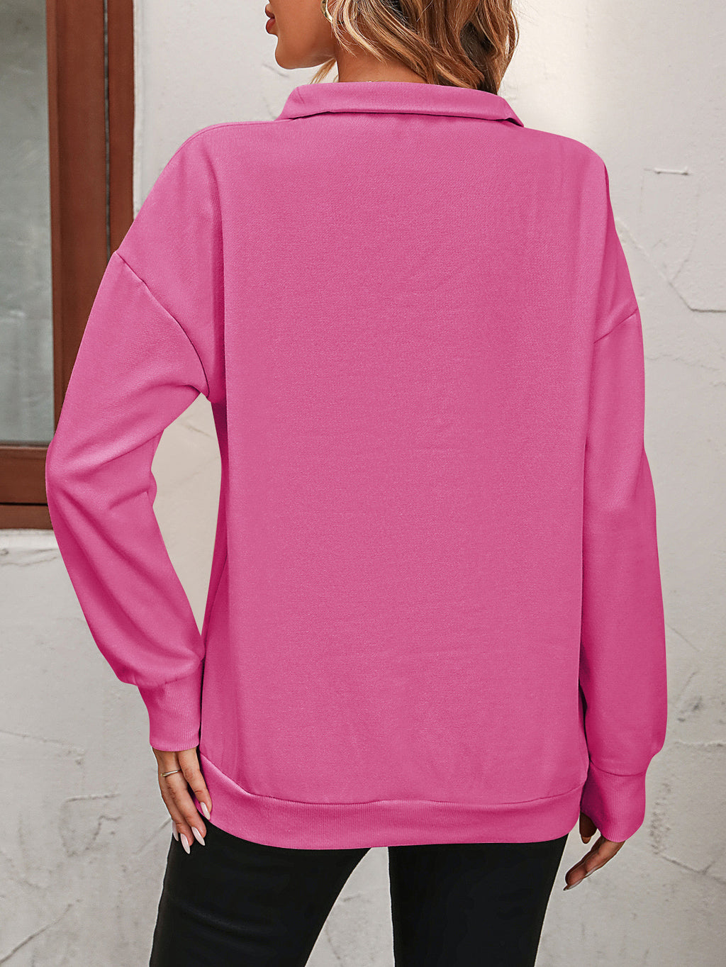 Sudadera con hombros caídos y cremallera